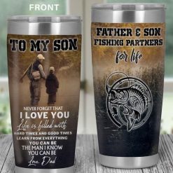 To My Son Fishing Stainless Steel Cup