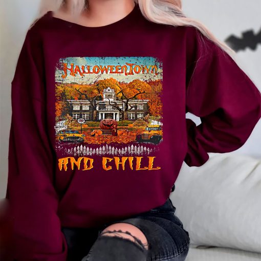 Town And Chill Town Est 1998 University Halloween Town Pumpkin Unisex Sweatshirt