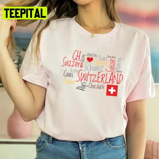 Trending Art Graphic I Love Switzerland Unisex T-Shirt