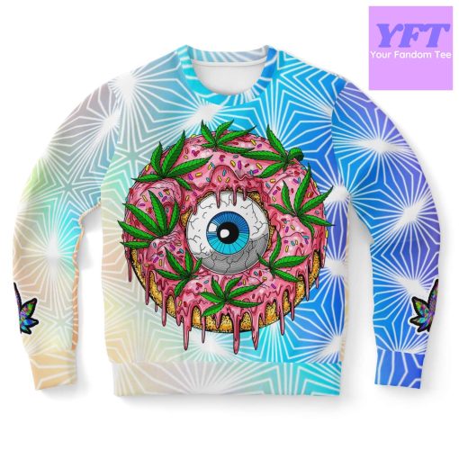 Trippy Donut Holographic Psychedelic 3d Ugly Christmas Sweater