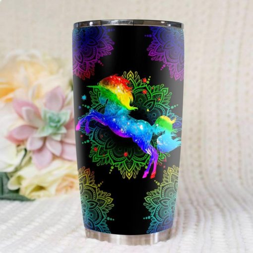 Unicorn Mandala Stainless Steel Cup