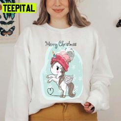 Unicorn Merry Christimas Illustration Unisex Sweatshirt