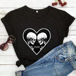 Until Death Do Us Part Skeleton Heart Lovers Halloween Lovers Gift T-Shirt