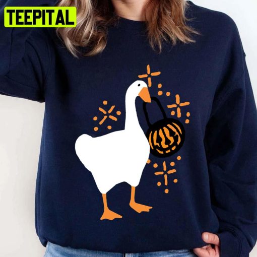 Untitled Goose Funny Game Asking For Halloween Candy Pumpkin Unisex Sweatshirt