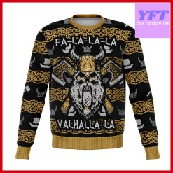 Valhalla Viking Fa La La La For Adults Gag 3d Ugly Christmas Sweater