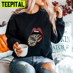 Vampire Leopard Print Lips Fall Halloween Pullover With Skeletons Trending Unisex Shirt