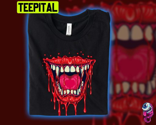 Vampire Teeth Halloween Trending Unisex Shirt