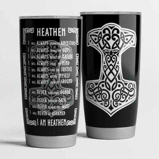 Viking Hammer I Am Heathen Stainless Steel Cup