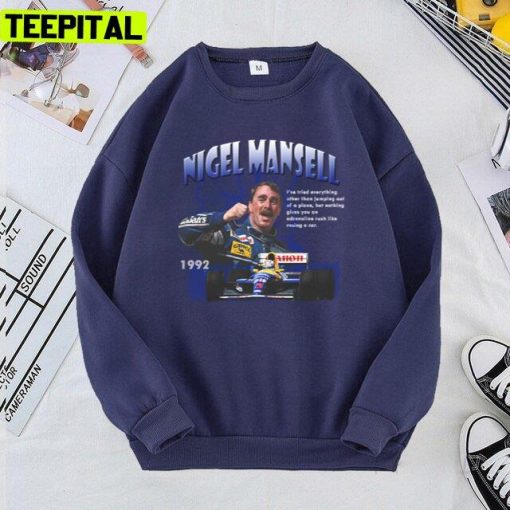 Vintage Design Premium Nigel Mansell Formula 1 Car Racing F1 Unisex T-Shirt