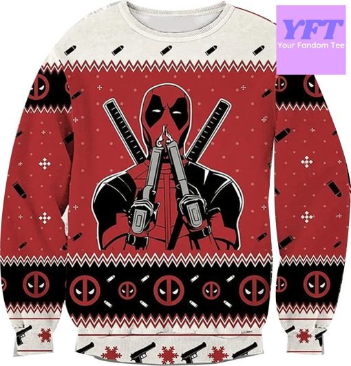 Vintage Funny Deadpooll Funny Hero 3d Ugly Christmas Sweater