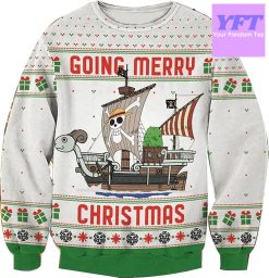 Vintage Going Merry Straww Hatt Funny Onnepiecee 3d Ugly Christmas Sweater