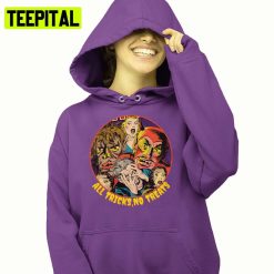 Vintage Horror Comics Trick Or Treat Halloween Illustration Hoodie