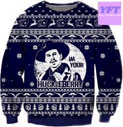 Vintage I’m Your Huckleberry Funny Retro Huckleberry 3d Ugly Christmas Sweater