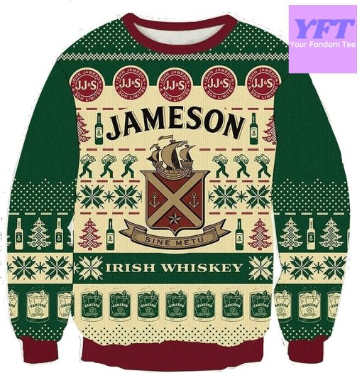 Vintage Jamesonn Irishh Whiskey Whiskeyy 3d Ugly Christmas Sweater