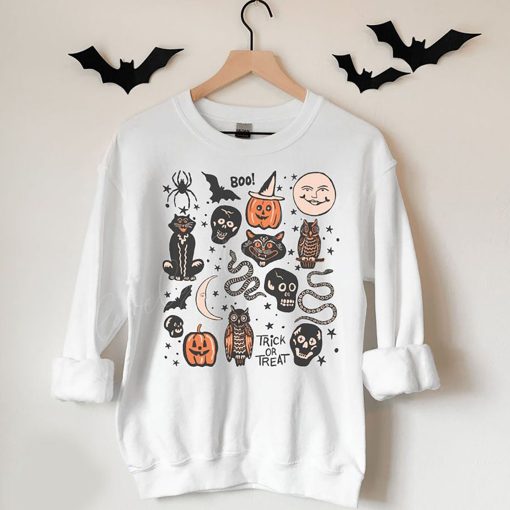 Vintage Witchy Witchy Clothes Fall Pumpkin Halloween Unisex Sweatshirt