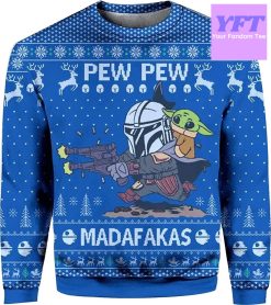 Vintage Yoodaa Pew Pew Madafakass Sw 3d Ugly Christmas Sweater