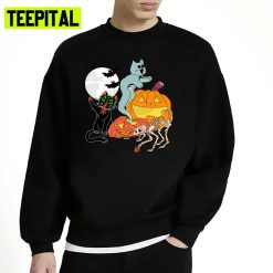 Weird Cats Halloween Graphic Unisex Sweatshirt