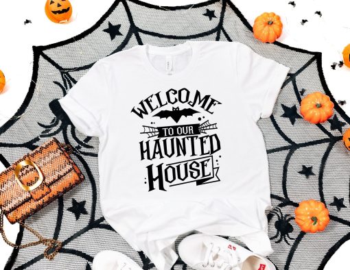 Welcome To Our Haunted House Pumpkin Halloween Unisex T-Shirt