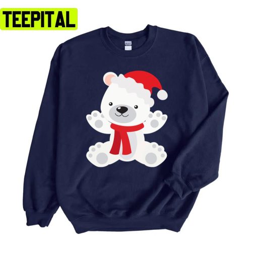 Winter Santa Hat Polar Bear Trending Unisex Sweatshirt