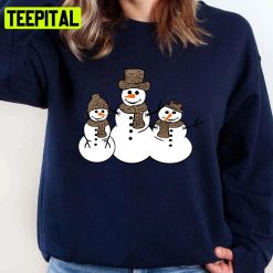Winter Snowmen Leopard Print Snowman Unisex Sweatshirt