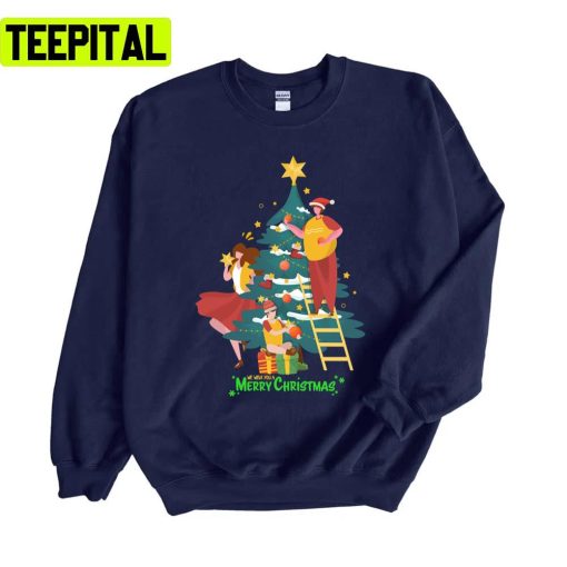 Wish You A Merry Christmas Graphic Xmas Unisex Sweatshirt