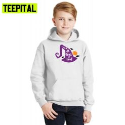 Witch Hat Bats Stars Trick Or Treat Halloween Illustration Hoodie