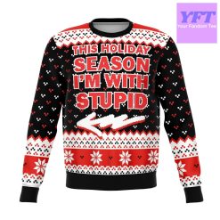 With Stupid Meme 2022 Design 3d Ugly Christmas Sweater
