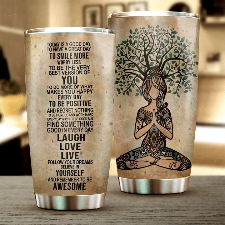 Yoga Laugh Love Live Stainless Steel Cup