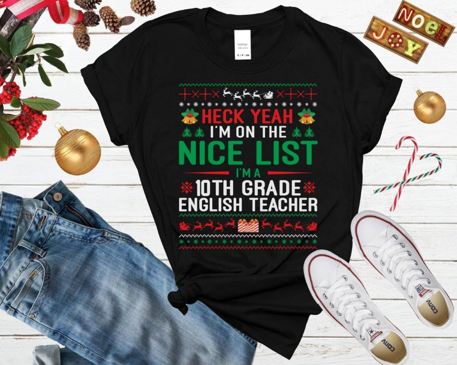 10th Grade English Teacher Xmas Shirt