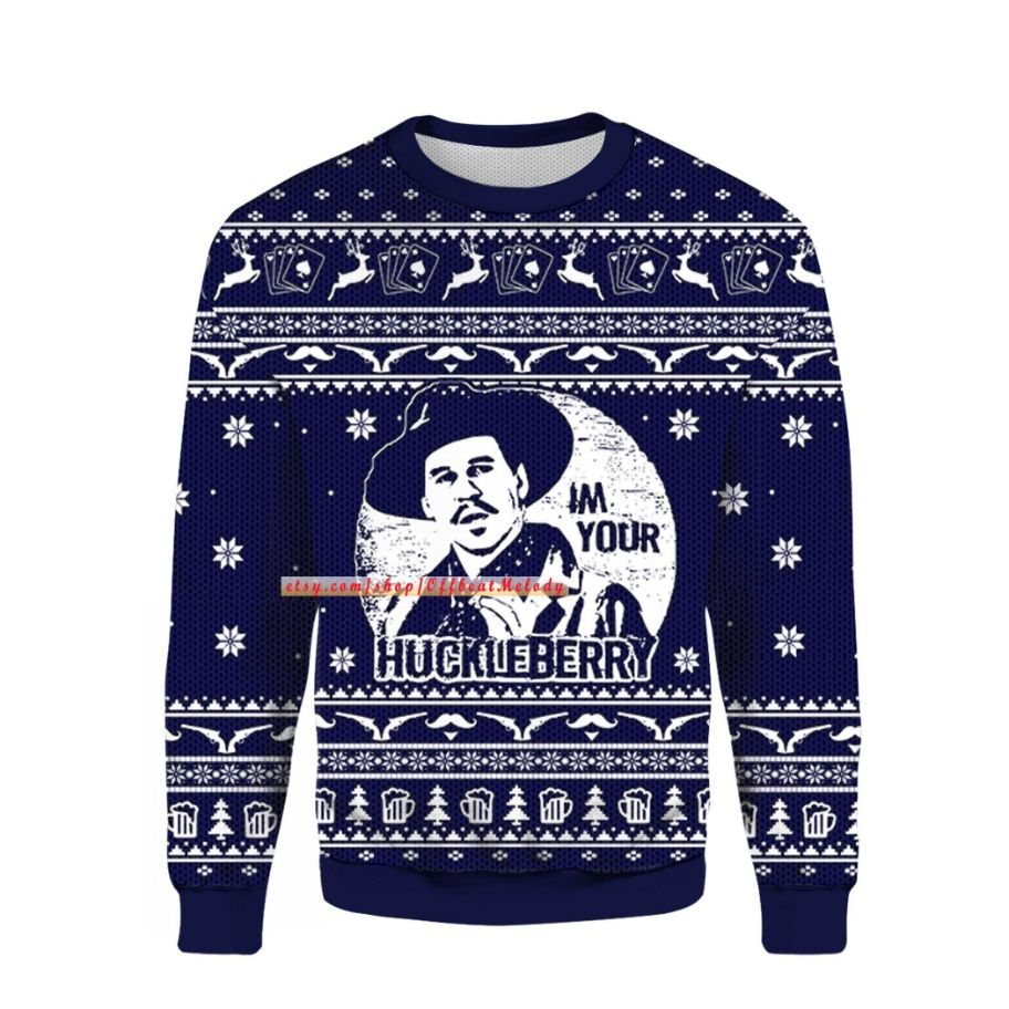 2022 Tombstone I’m Your Huckleberry Ugly Christmas Sweater