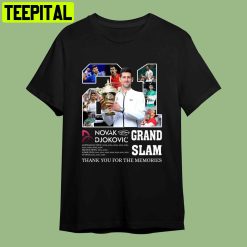 21 Grand Slam Novak Djokovic Thank You For The Memories Retro Art Unisex T-Shirt