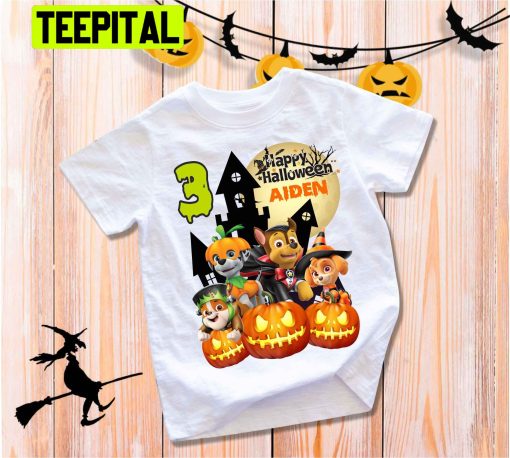 3 Halloween Paw Patrol Theme Party Personalized Trending Unisex Shirt