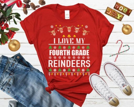 4th Grade Teacher Christmas Shirt