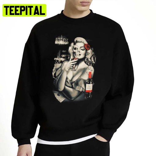 50s Design Marylin Monroe Wine Unisex Sweatshirt