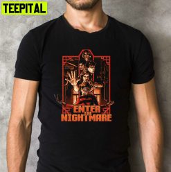 A Nightmare On Eim Street In Style Enter The Dragon Scary Movie Retro Design T-Shirt