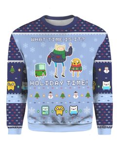 Adventure Time Christmas What Time Is It Holiday Time Ugly Christmas 3D Sweater
