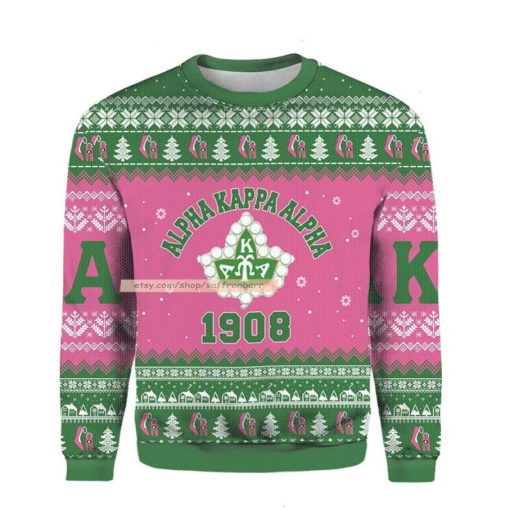 Alpha Kappa Alpha 1908 Christmas Believe Ugly 3D Christmas Sweater