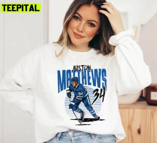 Animated Graphic Ice Hockey Auston Matthews Rise Unisex T-Shirt