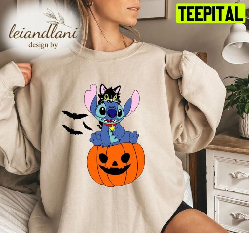 Animated Halloween Character Disney Trick Or Treat Horror Stitch Halloween Sweatshirt