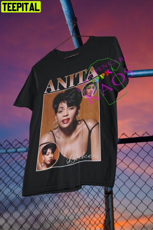 Anita Baker American Singer Songwriter. Retro Design T-Shirt