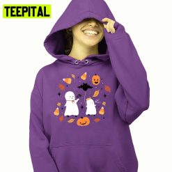 Autumn Ghosties Cute Design Fall Icons Hoodie