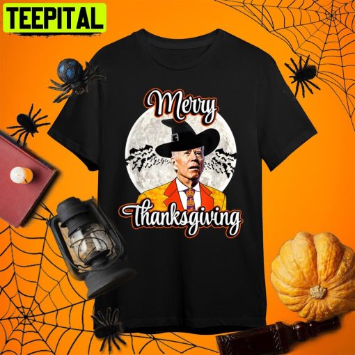 Biden Merry Thanksgiving Biden Halloween T Confused Joe Halloween Retro Art Unisex T-Shirt