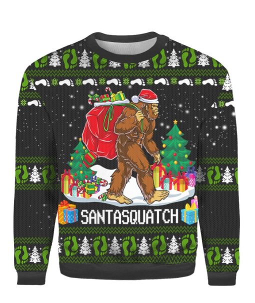 Bigfoot Santasquatch 3D Ugly Christmas Sweater