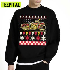 Biker Motorcycle Rider Style Ugly Christmas Unisex Sweatshirt