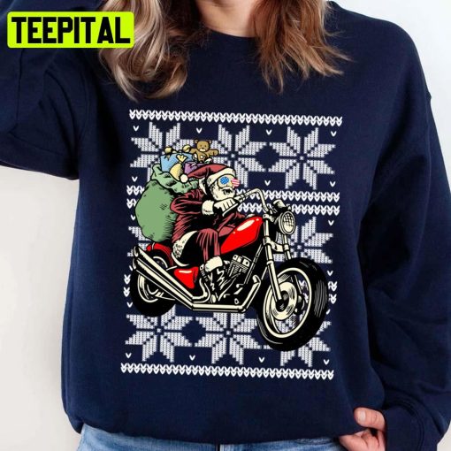 Biker Motorcycle Rider Style Ugly Pattern Unisex Sweatshirt