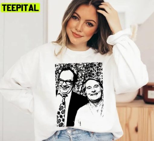 Black And White Art Morecambe And Wise Smiling Unisex Sweatshirt