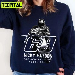 Black And White Art Nicky Hayden 69 Motorcycle Racer Unisex Sweatshirt