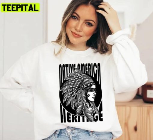 Black And White Design Native America Heritage Month Unisex T-Shirt