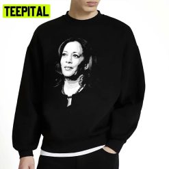 Black And White Kamala Harris Cool Portrait Unisex Sweatshirt