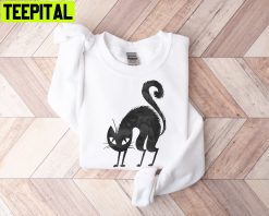 Black Cat Cute Fall Spooky Season Cat Unisex Sweatshirt